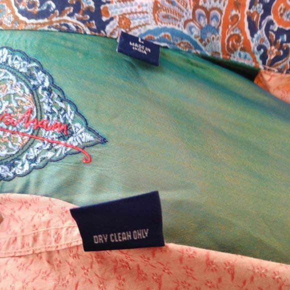 Robert Graham Sz L L/S Button Front Flip Cuff - Picture 7 of 8